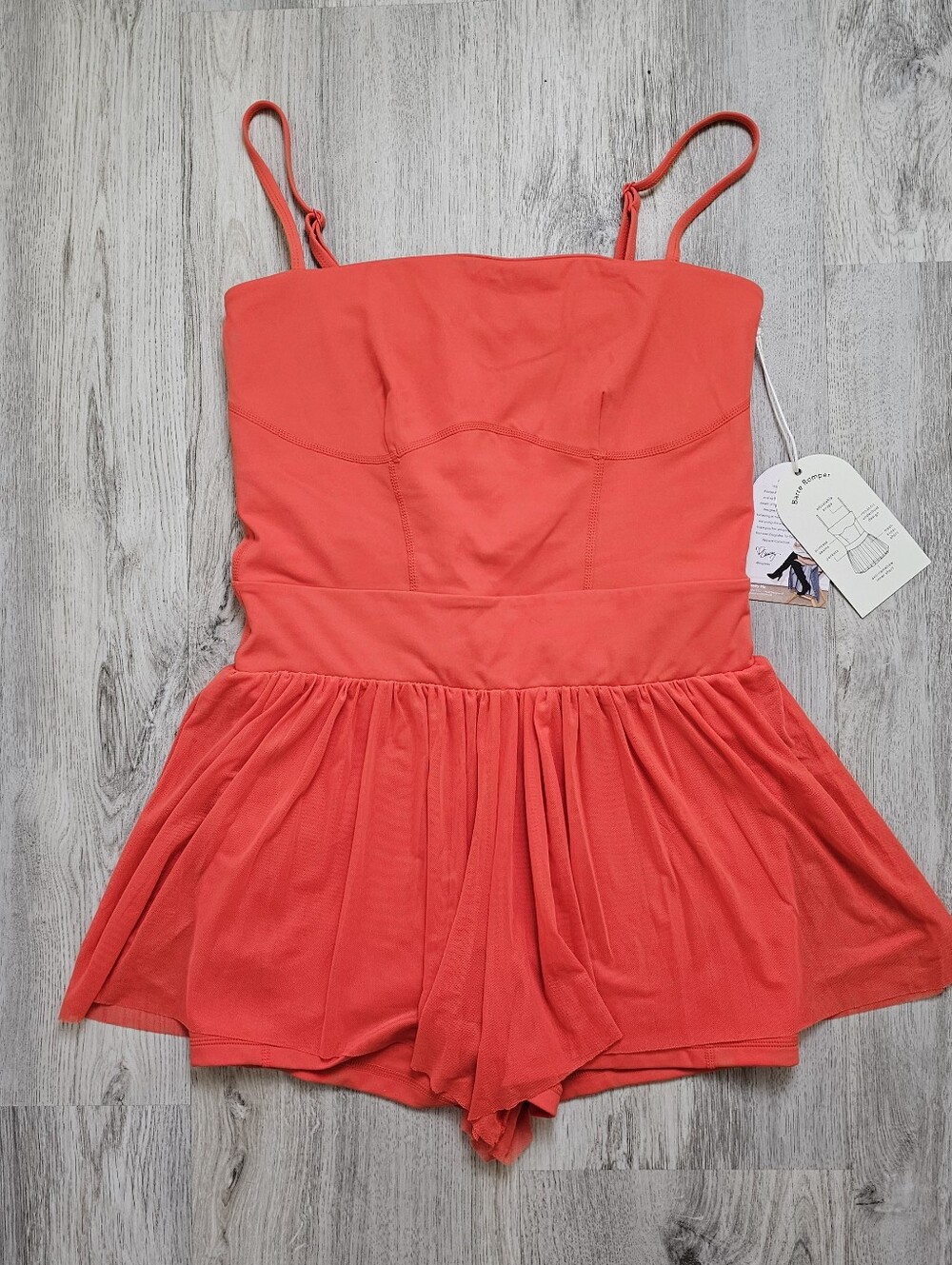 New Blogilates Popflex Athletic Barre Romper Spicy Orange
